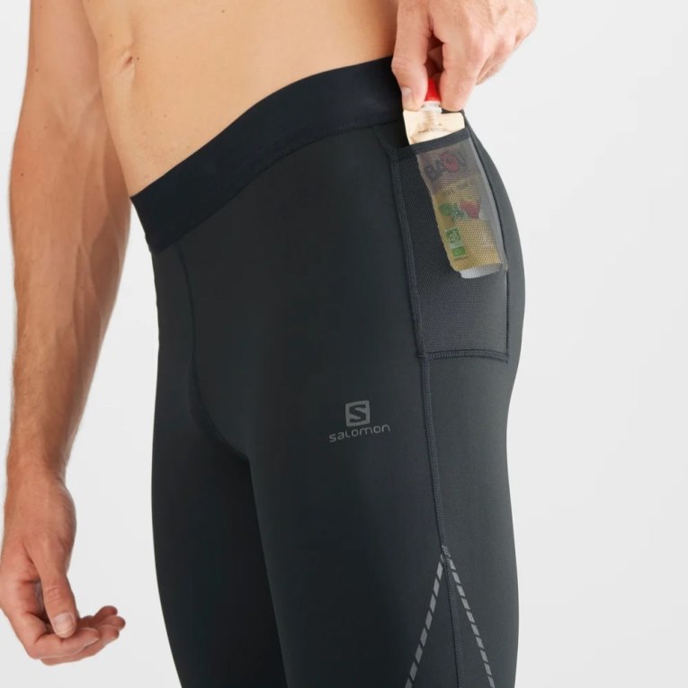 Salomon Cross Men's Running Tights Black | CA 89C47